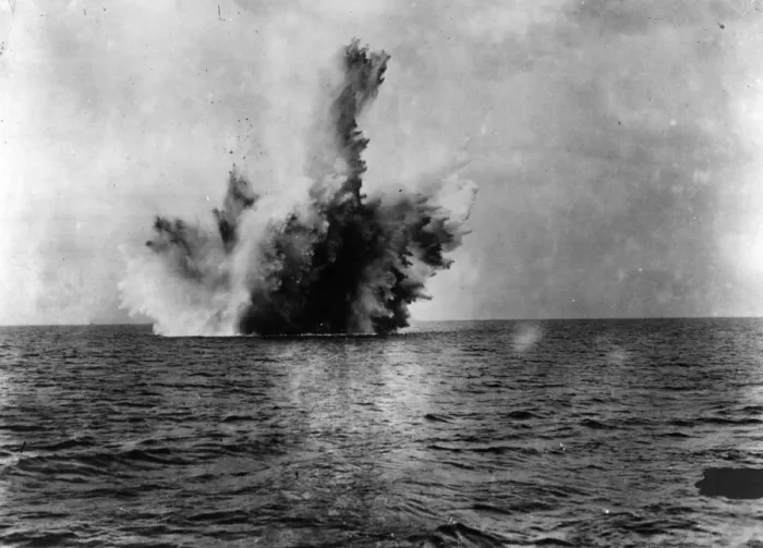 Framed Print : Torpedo Explosion Framed Print : Torpedo Explosion