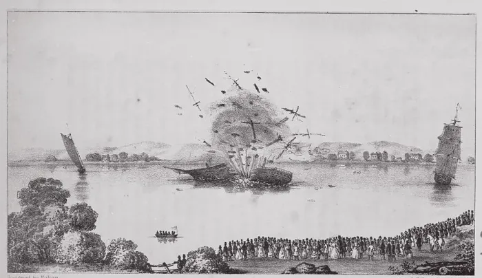 Framed Print : Torpedo Hitting Ship Framed Print : Torpedo Hitting Ship