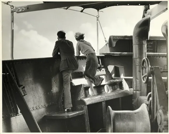 Framed Print : Tourist Couple in Ship Bow