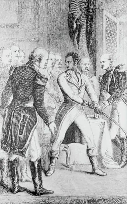 Framed Print : Toussaint L'Ouverture Being Captured Framed Print : Toussaint L'Ouverture Being Captured