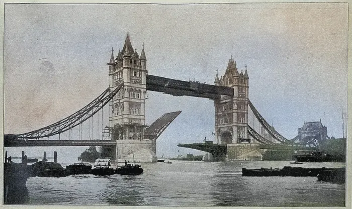 Framed Print : Tower Bridge over the River Thames in London, Victorian 19th Century, Vintage photograph Framed Print : Tower Bridge over the River Thames in London, Victorian 19th Century, Vintage photograph