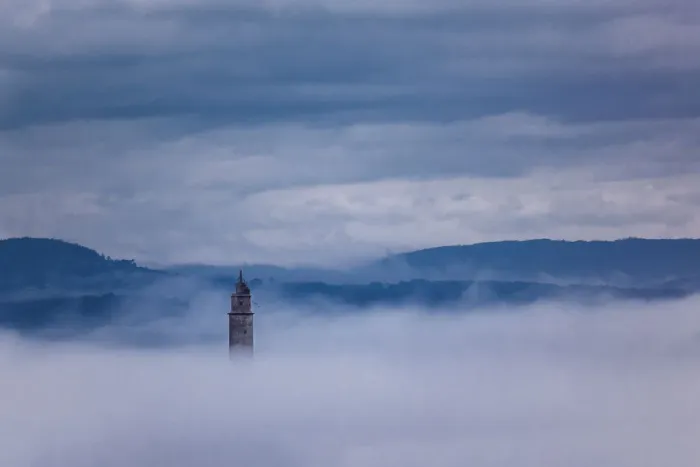Framed Print : Tower of Hercules with fog, A CoruAna (Galicia, Spain) Framed Print : Tower of Hercules with fog, A CoruAna (Galicia, Spain)