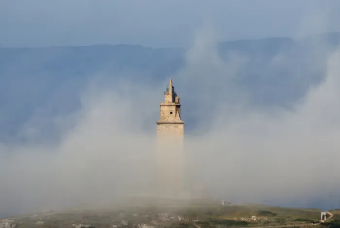 Framed Print : Tower of Hercules with fog, A CoruAna (Galicia, Spain) Framed Print : Tower of Hercules with fog, A CoruAna (Galicia, Spain)