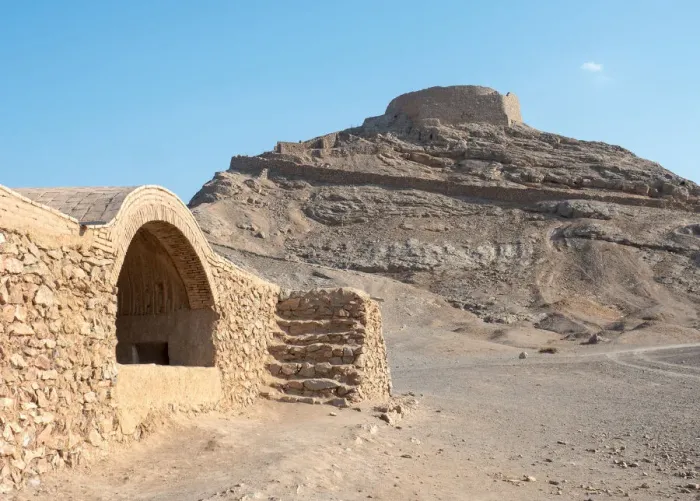 Framed Print : Tower of Silence and Zoroastrian village, near Yazd, Iran Framed Print : Tower of Silence and Zoroastrian village, near Yazd, Iran