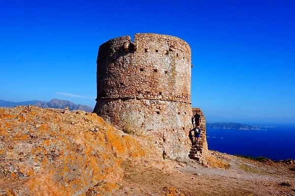 Tower of Turghiu and People, Piana, Corisca, France