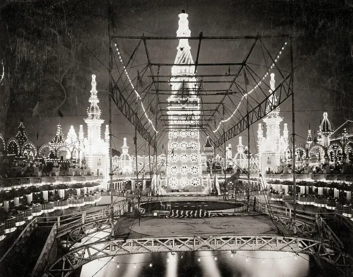 Framed Print : Towers at Night, Luna Park Coney Island Framed Print : Towers at Night, Luna Park Coney Island