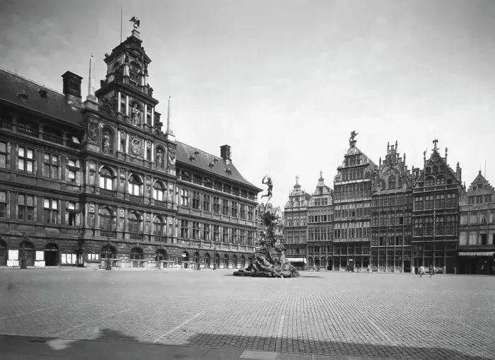 Framed Print : Town Center with Exquisite Buildings and Center Sculpture Framed Print : Town Center with Exquisite Buildings and Center Sculpture