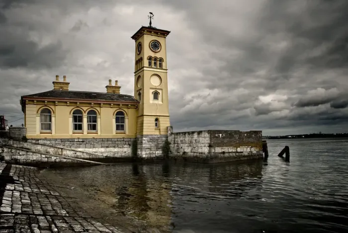Framed Print : Town Hall. The colourful Cobh Town Hall situated in the waterfront of the Framed Print : Town Hall. The colourful Cobh Town Hall situated in the waterfront of the