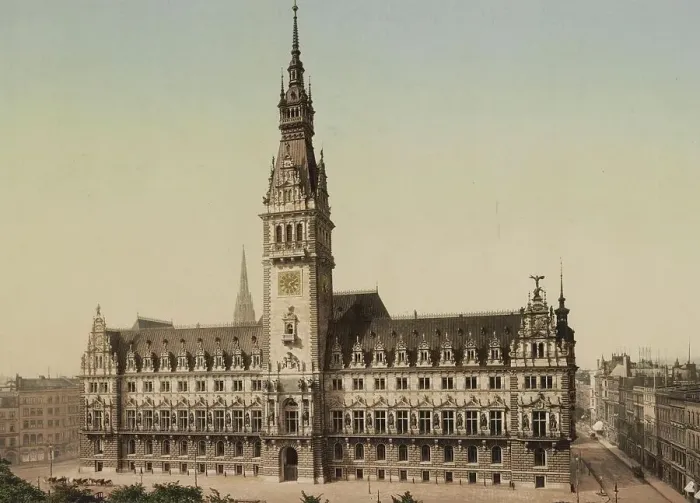 Framed Print : The Town Hall in Hambrug, Germany, Historic, Photochrome print from the 1890s Framed Print : The Town Hall in Hambrug, Germany, Historic, Photochrome print from the 1890s