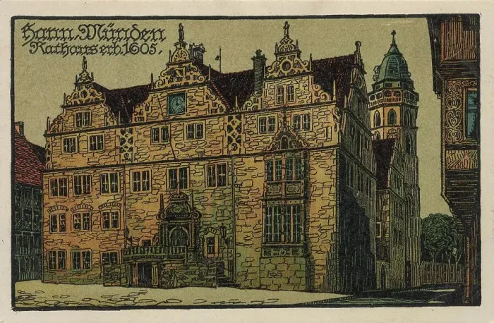 Framed Print : Town hall in Hannoversch Muenden, Hann. Muenden, Lower Saxony, Germany, postcard with text, view around ca 1910, historical, digital reproduction of a historical postcard, public domain, from that time, exact date unknown Framed Print : Town hall in Hannoversch Muenden, Hann. Muenden, Lower Saxony, Germany, postcard with text, view around ca 1910, historical, digital reproduction of a historical postcard, public domain, from that time, exact date unknown