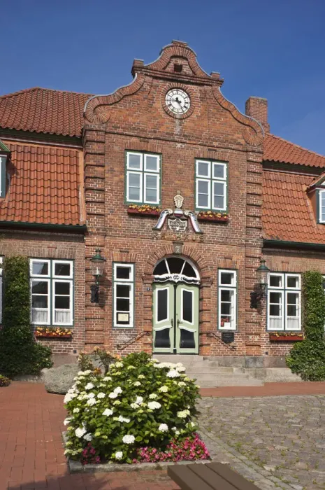 Framed Print : Town Hall, Luetjenburg, Schleswig-Holstein, Germany, Europe