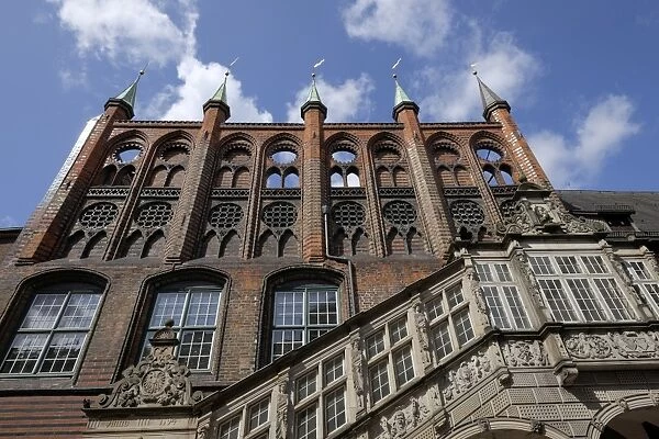 The town hall with the Renaissance staircase, Lubeck, Schleswig-Holstein, Germany