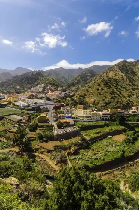Framed Print : Town of Vallehermoso, from the Mirador Almendrillo, Vallehermoso, La Gomera, Canary Islands, Spain Framed Print : Town of Vallehermoso, from the Mirador Almendrillo, Vallehermoso, La Gomera, Canary Islands, Spain