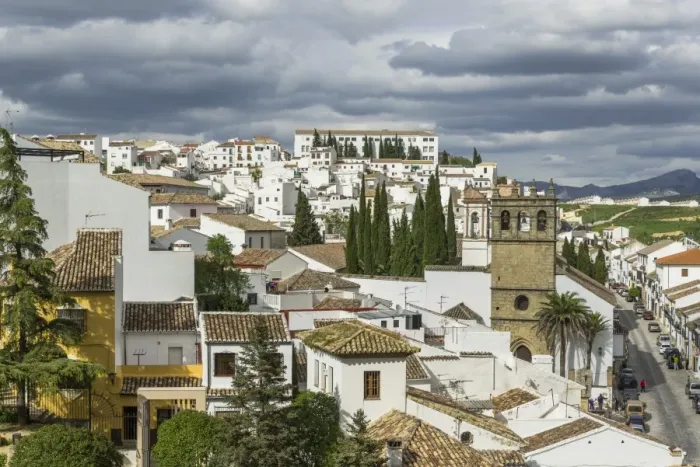 Framed Print : Townscape with the church Iglesia Padre Jesus, from the Casa del Rey Moro, Ronda, Malaga province, Andalucia, Spain Framed Print : Townscape with the church Iglesia Padre Jesus, from the Casa del Rey Moro, Ronda, Malaga province, Andalucia, Spain