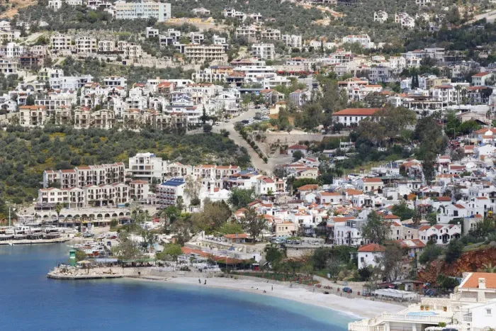 Framed Print : Townscape of Kalkan with beach, Kalkan, Lycia, Province of Antalya, Turkey Framed Print : Townscape of Kalkan with beach, Kalkan, Lycia, Province of Antalya, Turkey