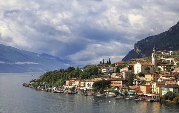 Townscape with Lake Garda, Limone sul Garda, Lombardy, Italy