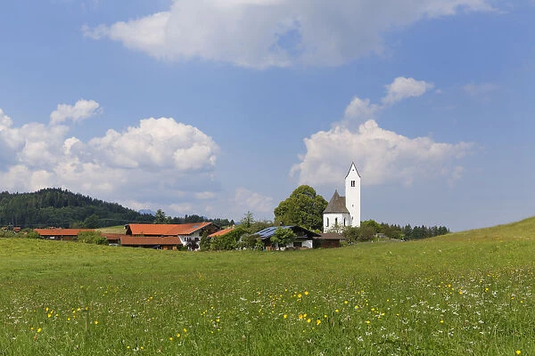 Townscape, Steinkirchen, Samerberg, Chiemgau, Upper Bavaria, Bavaria, Germany