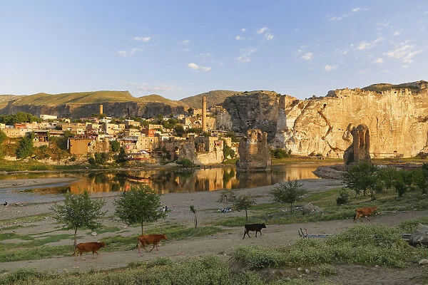Townscape with the Tigris River, Hasankeyf, Batman Province, Southeastern Anatolia Region, Anatolia, Turkey