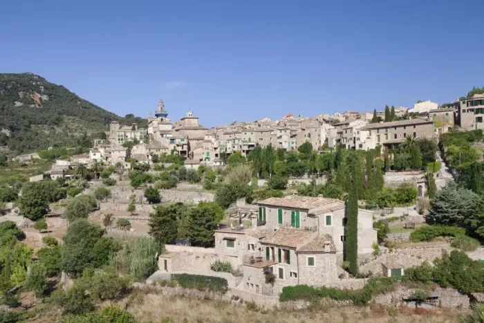Framed Print : Townscape with Valldemossa Charterhouse and parish church of Sant Bartomeu, Valldemossa, Majorca, Balearic Islands, Spain Framed Print : Townscape with Valldemossa Charterhouse and parish church of Sant Bartomeu, Valldemossa, Majorca, Balearic Islands, Spain