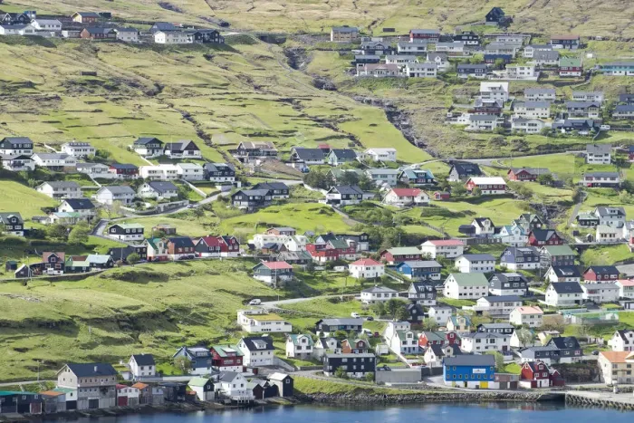 Framed Print : Townscape Vestmanna, Streymoy, Faroe Islands, Denmark Framed Print : Townscape Vestmanna, Streymoy, Faroe Islands, Denmark