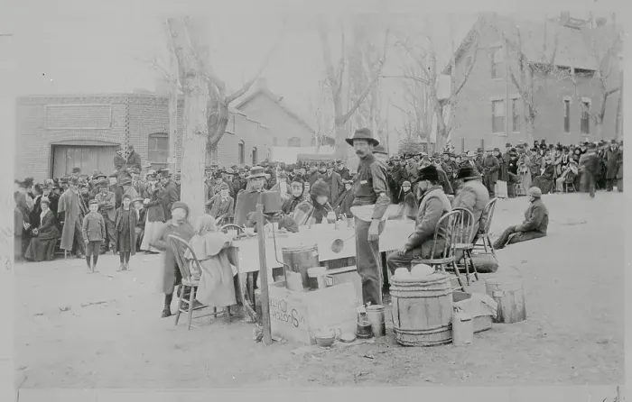 Framed Print : Townsfolk at Faith Healing Outdoor Event Framed Print : Townsfolk at Faith Healing Outdoor Event