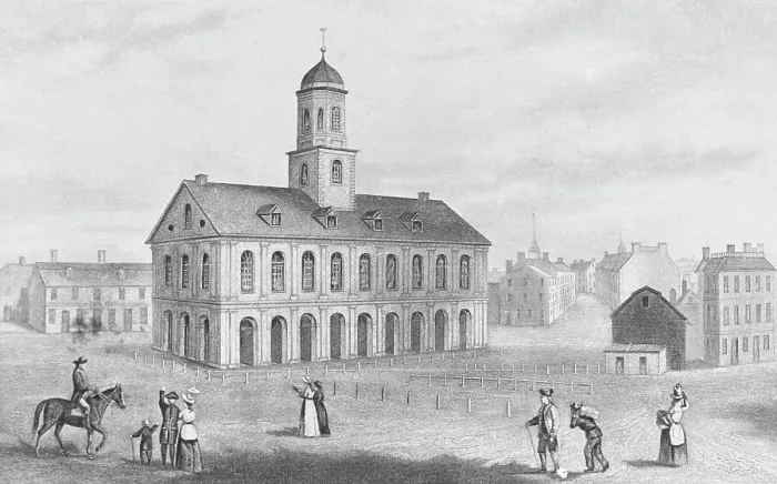 Framed Print : Townspeople Surrounding Outside Faneuil Hall Framed Print : Townspeople Surrounding Outside Faneuil Hall