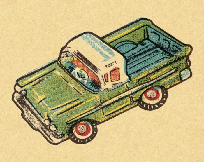 Framed Print : Toy Pickup Truck