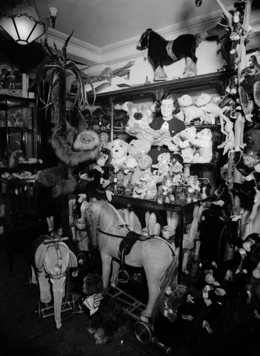 Framed Print : Toy Store. circa 1925: A toy department in Londons West End