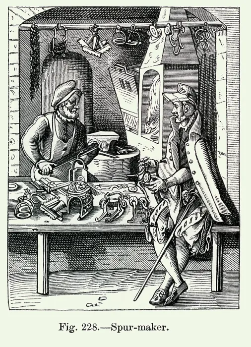Framed Print : Trades; Spur Maker Framed Print : Trades; Spur Maker