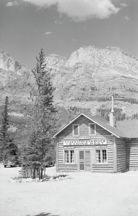 Framed Print : Trading Post near Tree Lined Mountains Framed Print : Trading Post near Tree Lined Mountains
