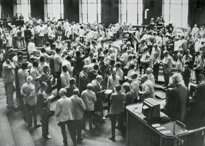 Framed Print : Trading in Wheat Market at Board of Trade Framed Print : Trading in Wheat Market at Board of Trade