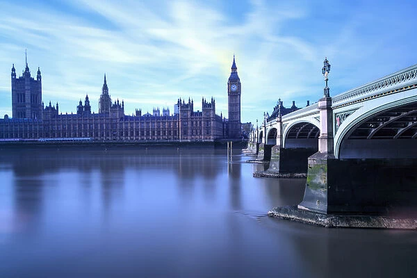 Traditional. Westminster Bridge and Big Ben as seen