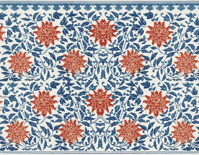 Framed Print : Traditional Asian Wallpaper Framed Print : Traditional Asian Wallpaper