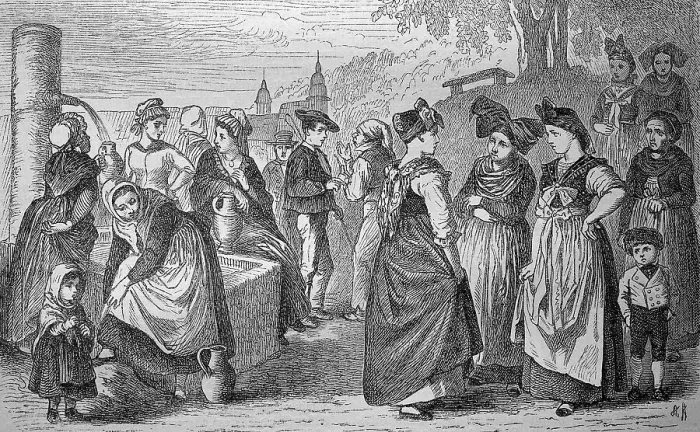 Framed Print : Traditional costumes from Alsace and Lorraine, France, in 1880, Historic, digital reproduction of an original 19th century template Framed Print : Traditional costumes from Alsace and Lorraine, France, in 1880, Historic, digital reproduction of an original 19th century template