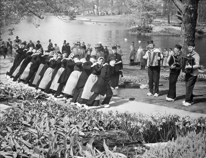 Framed Print : Traditional Dutch Dancers Performing in Keukenhof Garden Framed Print : Traditional Dutch Dancers Performing in Keukenhof Garden