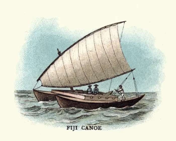 Framed Print : Traditional Fiji Canoe, 19th Century Framed Print : Traditional Fiji Canoe, 19th Century