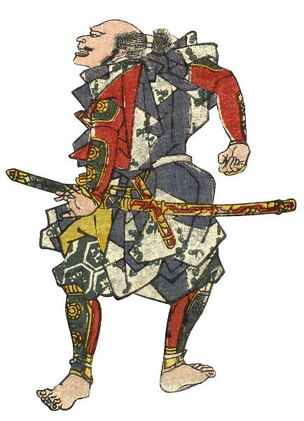 Traditional Japanese Warrior woodblock print
