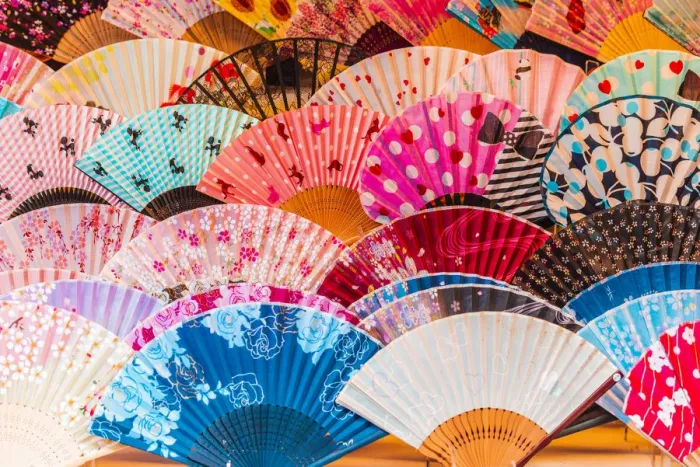 Framed Print : Traditional silk japanese folding fans Framed Print : Traditional silk japanese folding fans