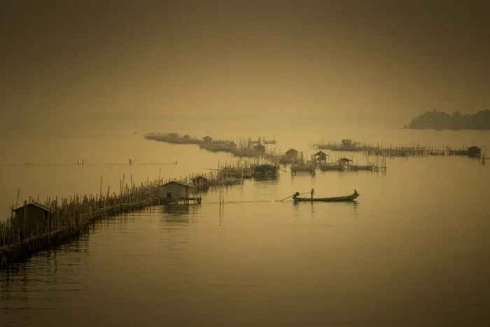 Framed Print : Traditional Thai fishing Framed Print : Traditional Thai fishing