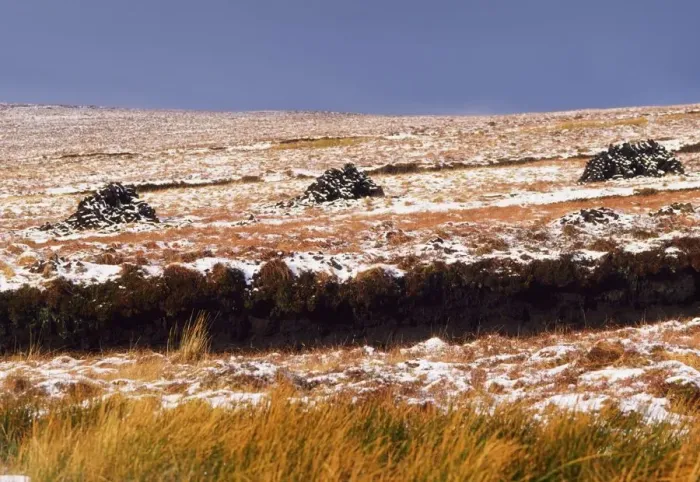 Framed Print : Traditional turf cutting, Ireland