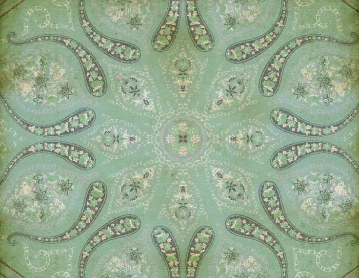 Framed Print : Traditional Turquoise Indian Wallpaper