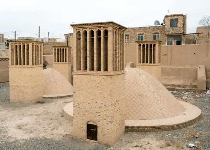 Framed Print : Traditional wind towers in Nain, Isfahan province, Iran