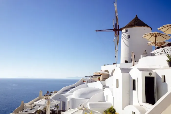 Framed Print : Traditional windmill in Oia, Santorini, Greece Framed Print : Traditional windmill in Oia, Santorini, Greece