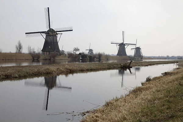 Traditional windmills in Kinderdijk, Netherlands