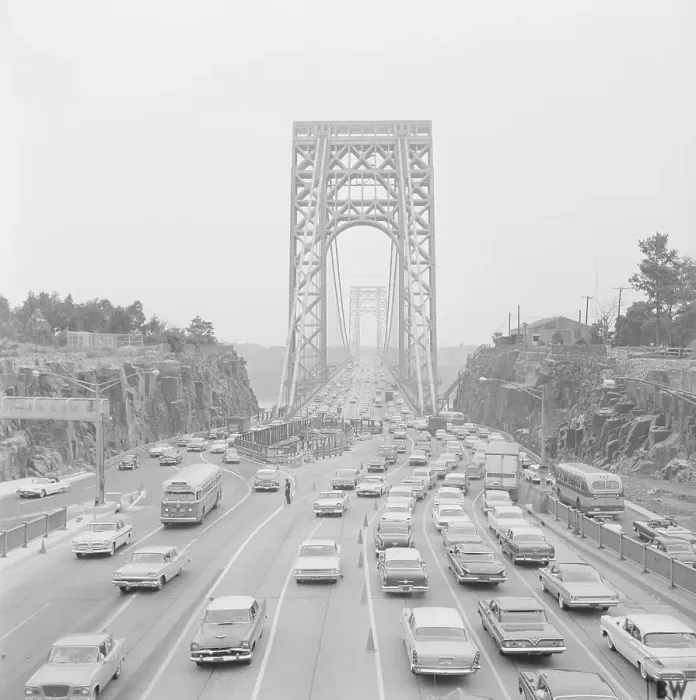 Framed Print : Traffic on George Washington Bridge Framed Print : Traffic on George Washington Bridge