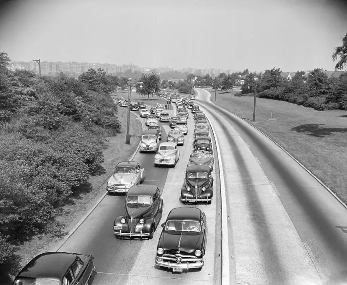 Framed Print : Traffic on Grand Central Parkway Framed Print : Traffic on Grand Central Parkway