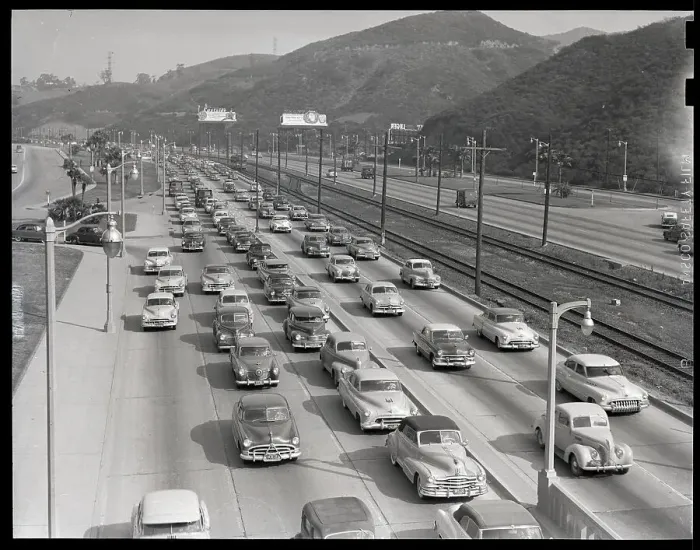 Framed Print : Traffic On Hollywood Freeway Framed Print : Traffic On Hollywood Freeway