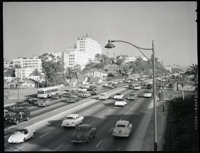 Framed Print : Traffic On The Hollywood Freeway Framed Print : Traffic On The Hollywood Freeway
