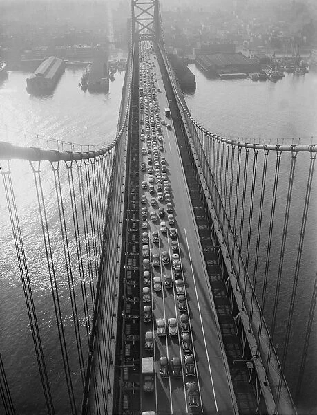 Traffic jam on bridge