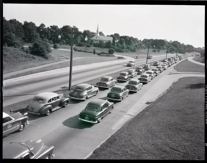 Framed Print : Traffic on a Long Island Parkway Framed Print : Traffic on a Long Island Parkway